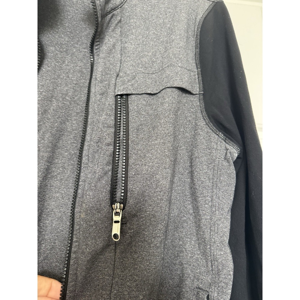 Lululemon Jacket Men M Gray/Black Full Zip Stretch Zip Pockets Pre-Owned Casual - Picture 3 of 10